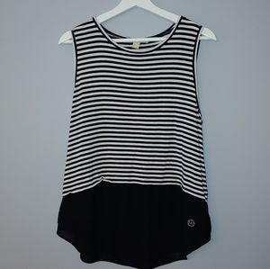 Michael Kors Black and White Stripe Tank